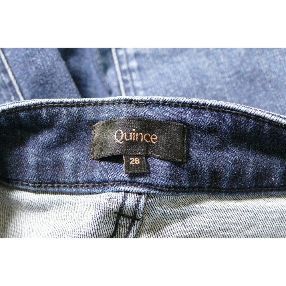 Quince Womens Organic Cotton High Rise Wide Leg Jeans Size 28 Stretch Dark Wash - Picture 4 of 11